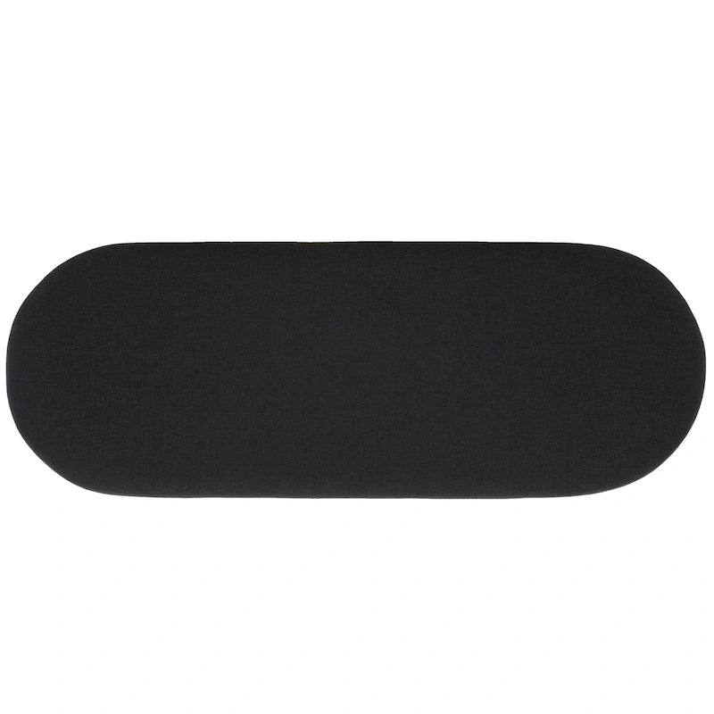Cushioned Storage Bench with Open Shelf and Wood Base