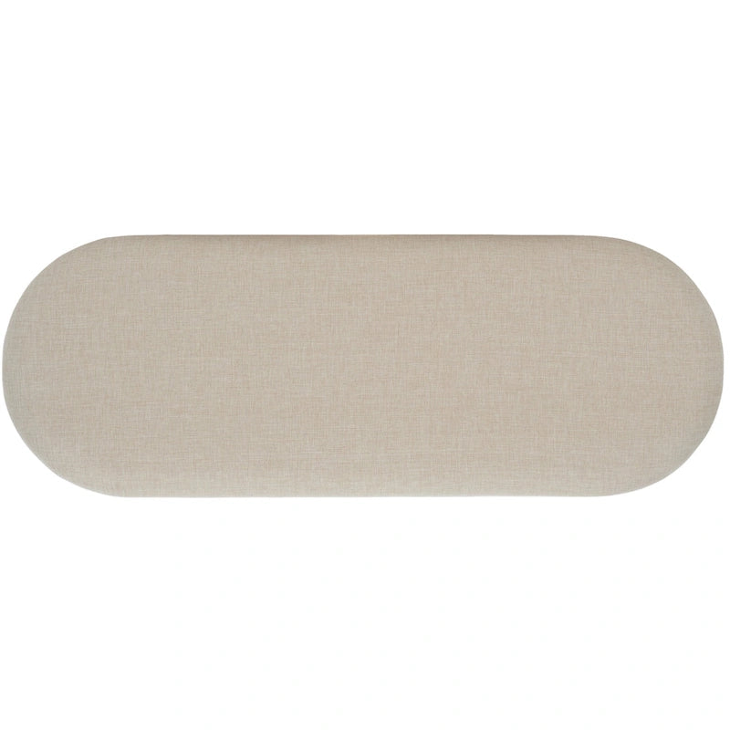 Cushioned Storage Bench with Open Shelf and Wood Base