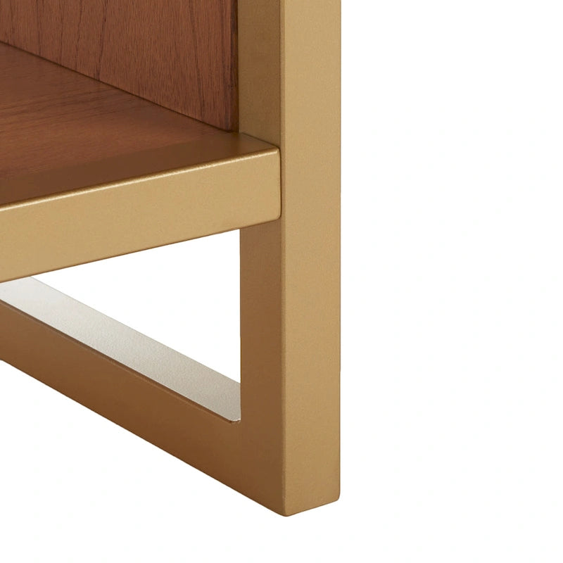 Cushioned Storage Bench with Open Shelf and Wood Base