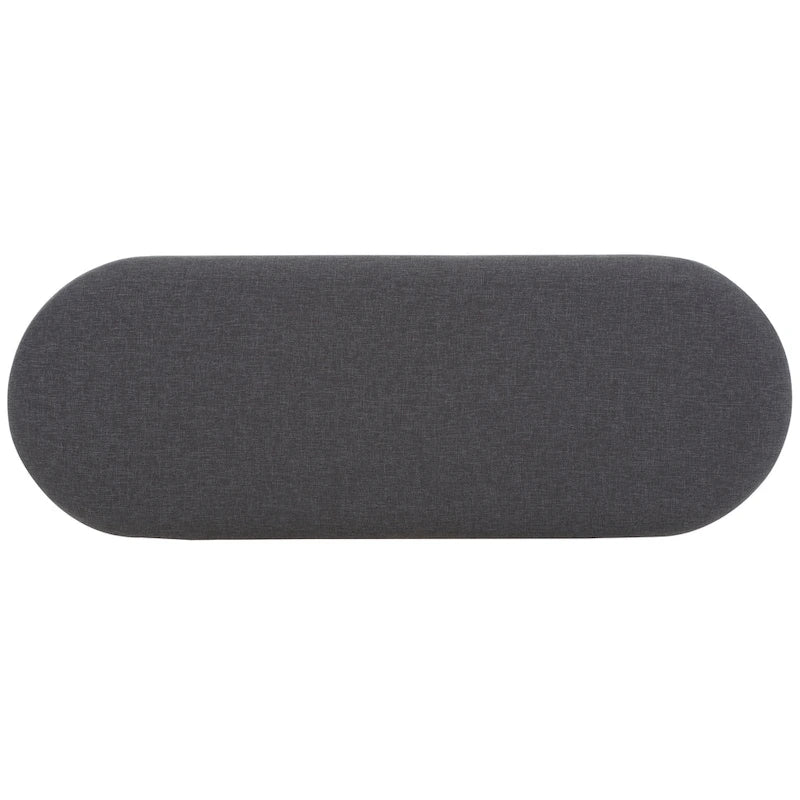 Cushioned Storage Bench with Open Shelf and Wood Base