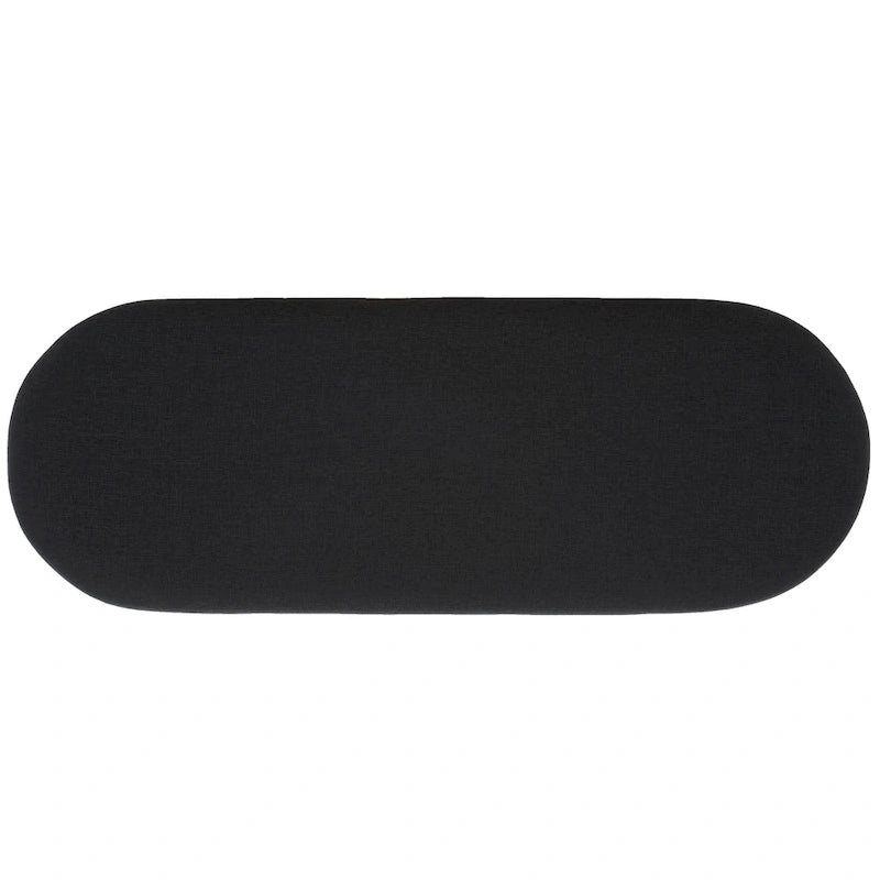 Cushioned Storage Bench with Open Shelf and Wood Base