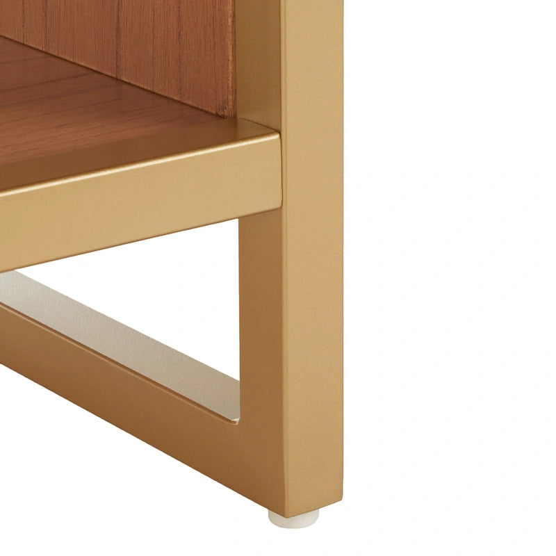 Cushioned Storage Bench with Open Shelf and Wood Base