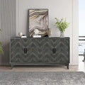 4-Door Vintage Wood Storage Cabinet with Adjustable Shelves