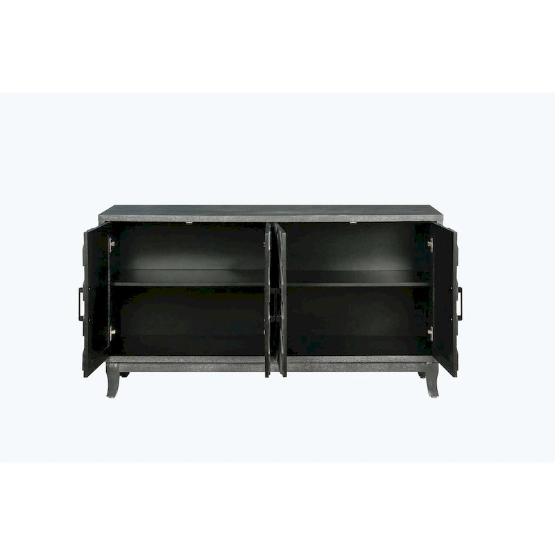 4-Door Vintage Wood Storage Cabinet with Adjustable Shelves