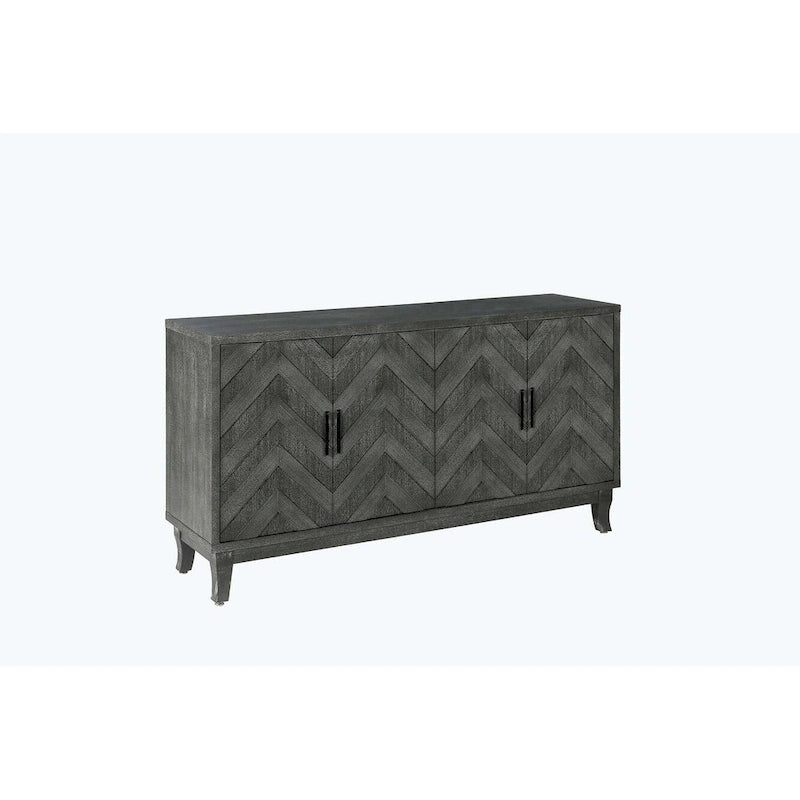4-Door Vintage Wood Storage Cabinet with Adjustable Shelves