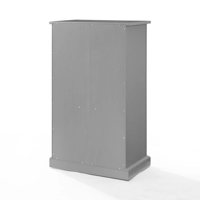 Meuble d'appoint côtier à 2 portes en lambris à perles avec étagères réglables