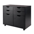 32 Black 2 Section Mobile Storage Cabinet