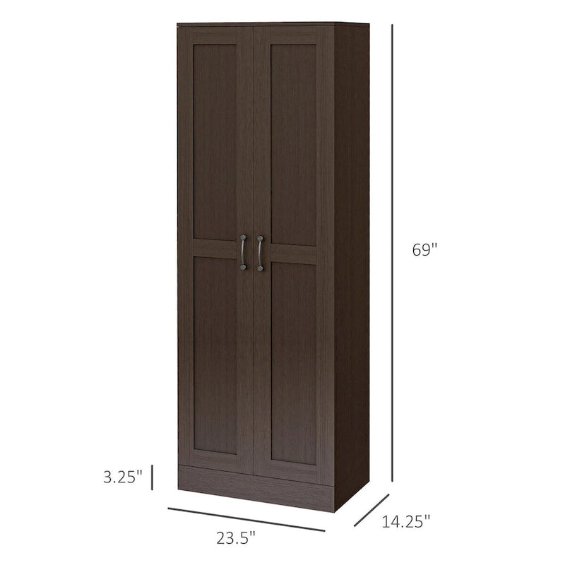 69" Tall Storage Cabinet with Soft-Close Doors and Adjustable Shelves