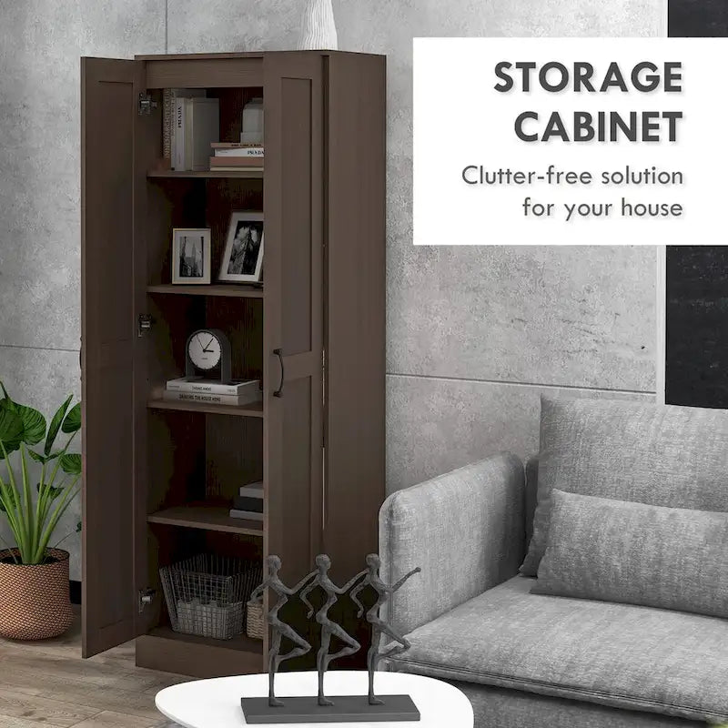 69" Tall Storage Cabinet with Soft-Close Doors and Adjustable Shelves
