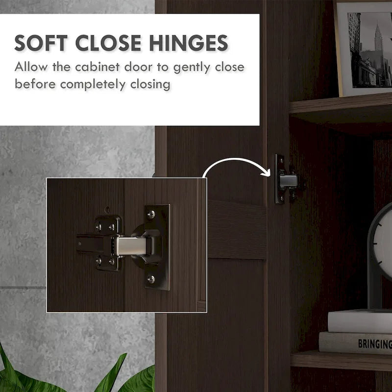 69" Tall Storage Cabinet with Soft-Close Doors and Adjustable Shelves