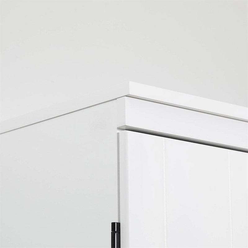 Freestanding Kitchen Pantry Cabinet with 6-Tier Shelving & 4 Doors – White