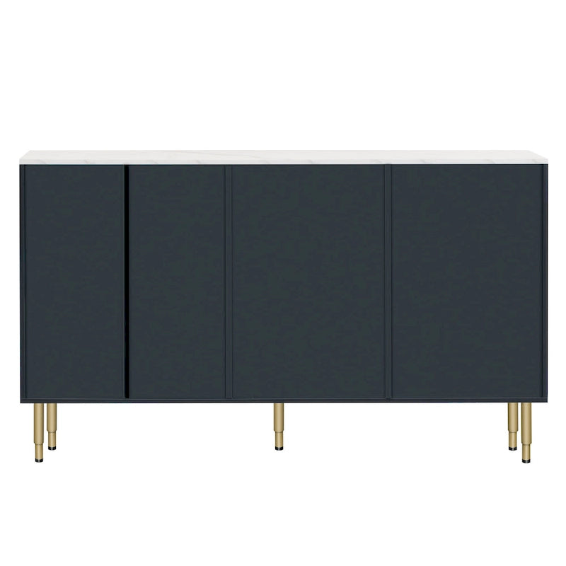 Modern Light Luxury Sideboard with Glass Doors and Drawers