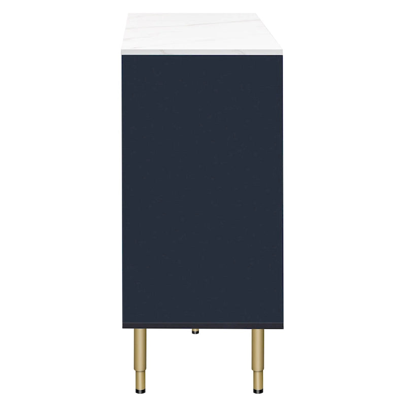 Modern Light Luxury Sideboard with Glass Doors and Drawers
