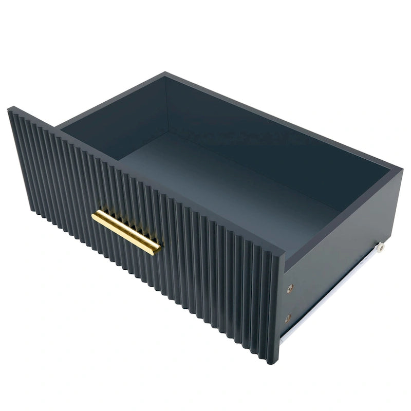 Modern Light Luxury Sideboard with Glass Doors and Drawers