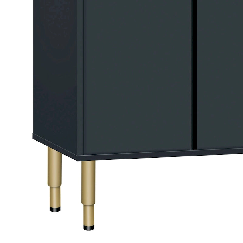 Modern Light Luxury Sideboard with Glass Doors and Drawers