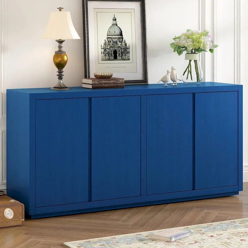 4-Door Ash Veneer Sideboard with Adjustable Shelves