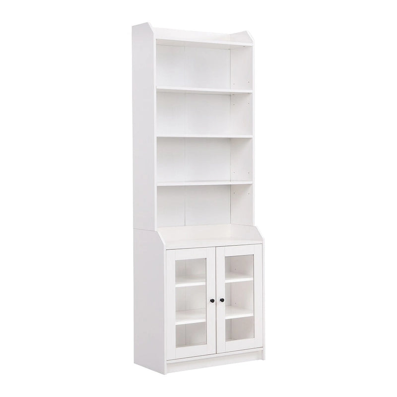 Tall Storage Cabinet with Adjustable Shelves & Acrylic Doors – White