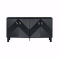 4-Door Geometric Pattern Cabinet with Adjustable Shelves
