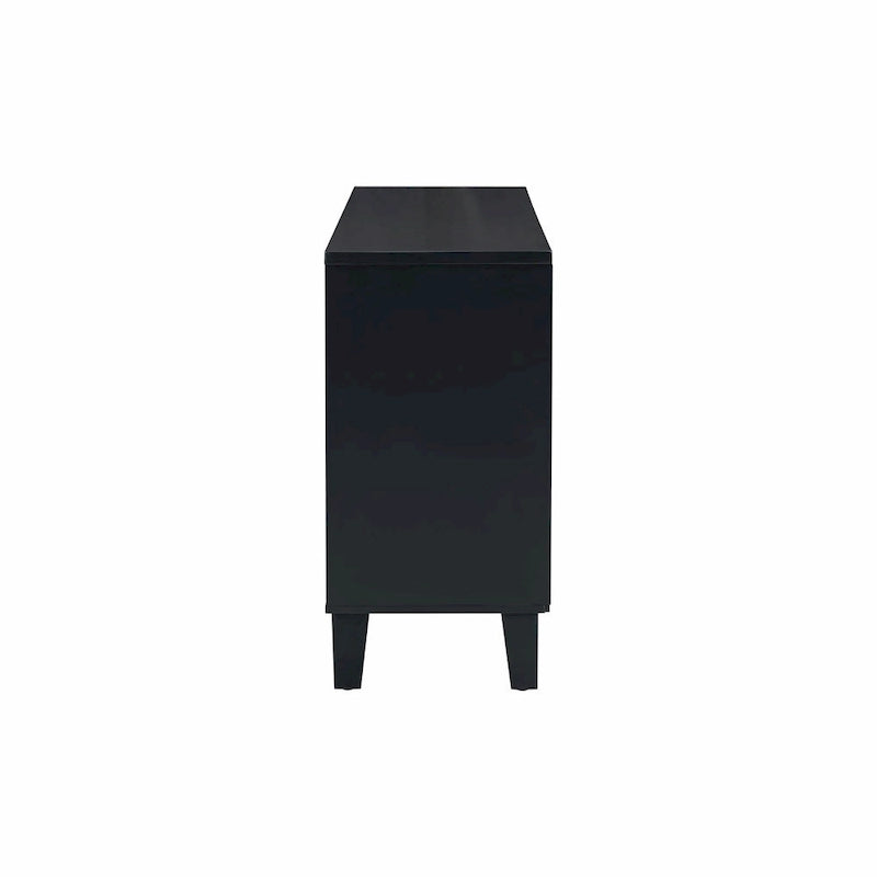 4-Door Geometric Pattern Cabinet with Adjustable Shelves