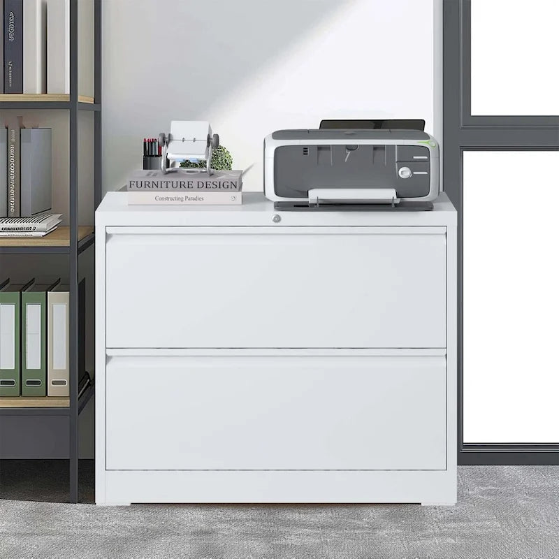Seitlicher Aktenschrank mit 2 Schubladen und Schloss