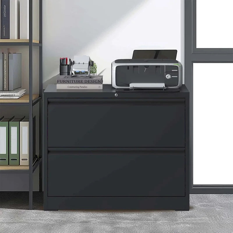Seitlicher Aktenschrank mit 2 Schubladen und Schloss
