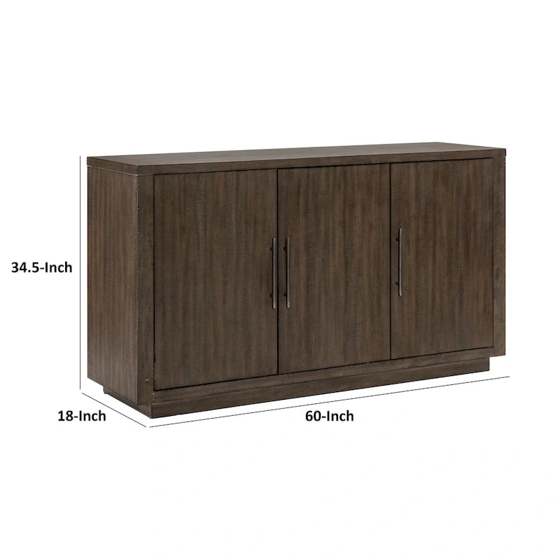 Credenza buffet da 60 pollici con ripiani regolabili - marrone