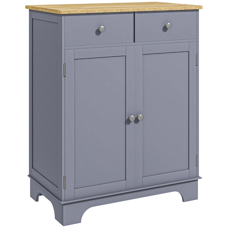 Double Door Sideboard Cabinet with 2 Drawers and Adjustable Shelf