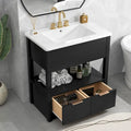 Mobiletto autoportante per lavabo da bagno, con ripiano aperto e 2 cassetti
