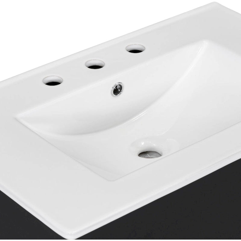 Mobiletto autoportante per lavabo da bagno, con ripiano aperto e 2 cassetti